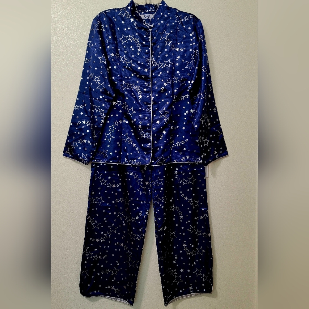 Blue Pajamas with Silver Stars